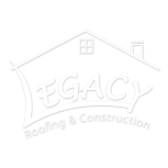 Legacy Roofing & Constriction Logo in white.